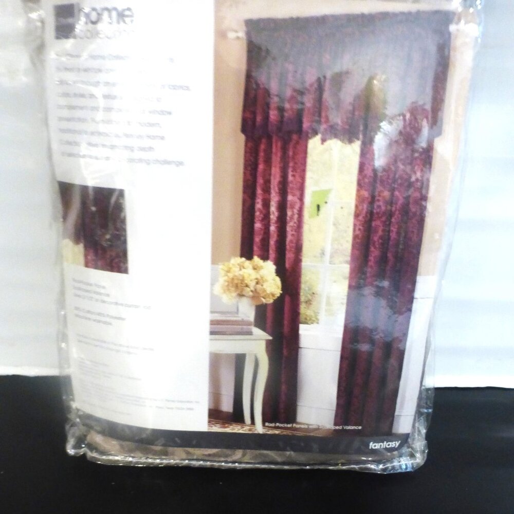 JC Penny Home Collection ROD POCKET PANEL Scalloped Valance Panel Curtain Drape